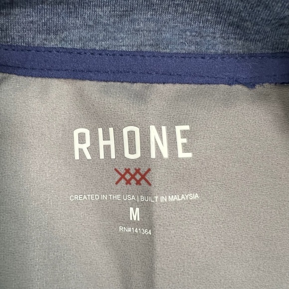 Rhone Mens Windbreaker Tech Terry Full Zip Jacket Tasman Blue Size Medium - Picture 3 of 9
